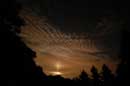 Full Moon Pillar and Altocumulus Undulatus Clouds - �2005 Lauri A. Kangas