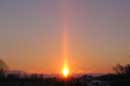 Sunrise Sun Pillar - �2005 Lauri A. Kangas