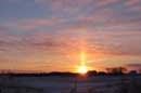 Sunrise Sun Pillar - �2005 Lauri A. Kangas